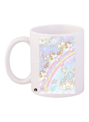 Unicorns Printed Coffee Mug White/Blue/Pink
