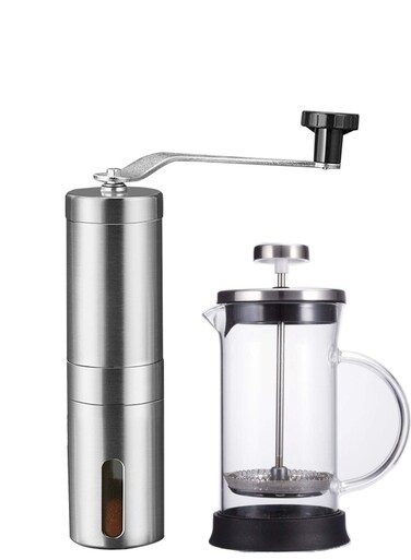 coffee bean grinder Silver Label French press set (two pieces)