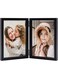 Photo Frame, 4x6 Double Picture Frame Collage, Wood Photo Frame with Plexiglass for Tabletop Display, Folding Photo Frame 2 Vertical Openings Stand on Desktop Tabletop