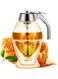 Acrylic Honey Dispenser with Stand Comb Shaped Honey Pot, No Drip Syrup and Sugar Jar Pot with High Capacity Pourer Dispenser
