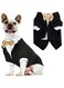 ZELLYA Dog Tuxedo, Formal Dog Clothes Shirt Costume Wedding Attire Party Bow Tie Suit, Dog Outfit for Small Medium Large Dogs Cats, Halloween Pet Costumes Birthday Puppy Clothing Christmas Apparel (S)