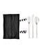 cutlery with case, stainless steel/black