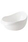 Rice Strainer and Colander Bowl with Side Drainer, Food Grade Plastic Rice Beans Peas Washing Colander, Vegetable Steamer Basket, Collapsible, Perforated Design (White)