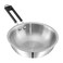 Futuretec Triply Stainless Steel Wok &acirc;&euro;&ldquo; 22 cm, 2.5 mm Thick Wok   Ideal for Stir-Frying, Saut&Atilde;&copy;ing &amp; Tossing   Healthy Cooking with Less Oil &amp; Even Heat Distribution