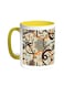 Arabic Letters Printed Coffee Mug Yellow/White 11ounce