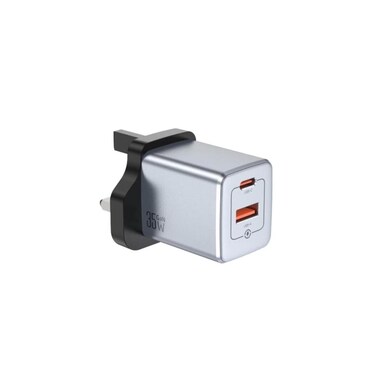 GaN Premium 35W Wall Charger USB-C &amp; USB-A PD Fast Charging UK Plug