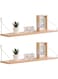 2 Pack Floating Shelves for Wall Mounted, No Punching Hanging Wood Shelf Storage Rack with Stainless Steel Bracket, Small Wooden Storage for Bathroom Kitchen Bedroom Living Room, 60cm (Wood color)