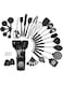 ARCHAEOPTERYX Kitchen Cooking Utensils Set, 40 pcs Non-Stick Silicone Cooking Kitchen Utensils Spatula Set Tools with Holder, Stainless Steel Handle Kitchen Heat Resistant Gadgets Utensil Set(Black)