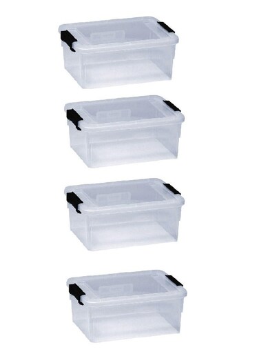 4-Piece Plastic Food Container Set &acirc;&euro;&ldquo; Reusable, Stackable Storage Boxes for Fridge, Pantry &amp; On-the-Go