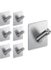 UCHUANG Wall Hooks Heavy Duty Self Adhesive 304 Stainless Steel Traceless NO Nails-Anti-Rust Waterproof Hook for Bathroom, Kitchen, Hanging, Coat Robe, Towel, Key - Silver (7 Pack)