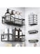 Azonee 5 Pack Shower Caddy, Adhesive Bathroom Organizer, No Drilling, Large Capacity, Rustproof Stainless Steel Wall Mounted Shower Storage Rack, Shower Shelf for Inside Shower, Kitchens, Offices