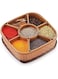 NOG Masala Boxes For Kitchen Plastic Square 7 Sections Multipurpose Masala Rangoli Dabba Box Set, Spice Box Set Spice Jars and Organizer Spice and Seasoning Set - Brown (Masala Box Plastic - 7 in 1)