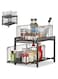 AMERTEER 2 Tier Under Sink Organizer, Bathroom Cabinet Storage with Sliding Drawers, Multi-Purpose Kitchen Rack for Pantry, Countertop &amp; Bathroom Organization, Space-Saving Black Storage Solution