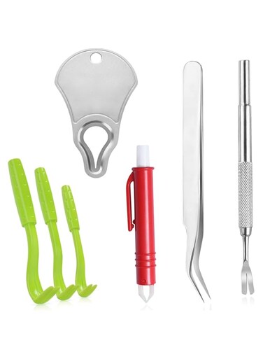 Tick Removal Tool for Dogs, Stainless Steel Tick Tweezers Remover Tick Key Remover Tool Kit, 4 Pack Quick &amp; Safe Tick Twister Remover for Dogs Cats Human