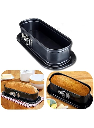 XLDYM 12inch Long Oval Springform Pan, Non-stick Spring Baking Pan Cheesecake Pan with Removable Bottom, Quick Release Latch Bakeware, for Baking Bread