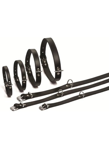 Beeztees Leather Collar Black 27X10