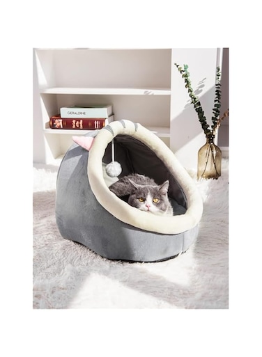 NEXT VOGUE Cat Bed Pet Cave Bed with Anti-Slip Bottom, Suitable for All Cats &amp; Small Dogs, Pet Bed with Removable Washable Cushion, Soft Calming Bed with Hanging Toy Ideal for Cats and Puppy or Rabbit