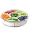 Snack Box Divided Serving Tray with Lid and Handle Snackle Box Charcuterie Container for Portable Rotating Snack Platters for Candy, Fruits, Nuts, Snacks, Party, Entertaining, Picnic
