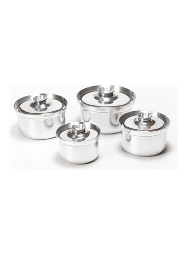 Chef 4-Piece Aluminium Cookware Pot Set Silver 18cm