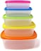 5-Piece Food Storage Container Set - Fridge Storage, Usable Plastic Bowls with Extra Small Containers