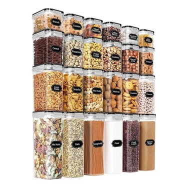 Airtight Food Storage Containers with Lids 24 Pack for Kitchen Organization.