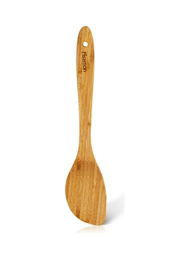 Solid Bamboo Turner with Handle Beige 30 x 6cm