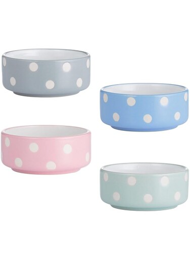 Mason Cash Polka Dot 8cm Small Pet Bowl, 1 Selected from choice of 4