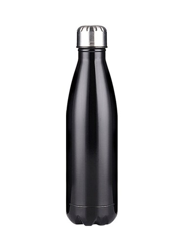 Steel Vacuum Insulated Double Walled Water Bottle Black 28.3x7.5x7.5cm