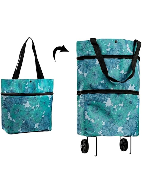 Buy CLINES Foldable Shopping Bag with Wheels, Collapsible Portable