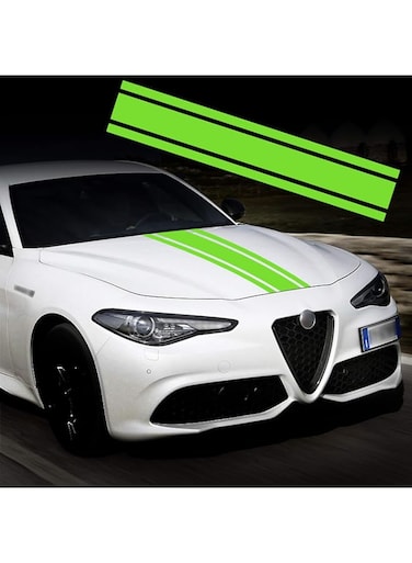 BPA 49"x 8.7" Car Hood Stripe Sticker Auto Racing Body Side Stripe Decal Skirt Roof Hood Bumper Stripe Decal Vinyl Modified Stripe Decal Decoration for Car (Green)