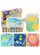 Beauenty Marbling Paint Arts and Crafts Kits 8 Watercolor Marble Painting Kit with Tray and Water Paper Color Set Craft Drawing Art Games Gift for Kids Girls Boys Diy Supplies (A)