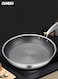 Premium Stainless Steel Non-stick Frying Pan , Skillet with Robust Handle,Compatible with All cooktops,Round Omelet Pan for chef,Dishwasher Safe,28cm