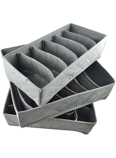 SKEIDO 3pcs/set Foldable Drawer Organizers Storage Box Case For Bra Ties Underwear Socks Scarf Divider Closet Organizer Storage Boxes