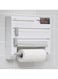 multi-functional wall-mounted cling film and tin foil cutting storage rack - with sliding cutter, moisture-proof and dust-proof hidden blade design, kitchen paper towel and sauce bottle storage rack, suitable size is 30CM, no-drilling kitchen storage rack (white)