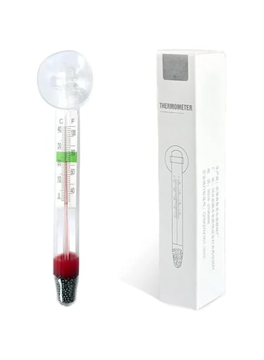 1 Portable aquarium thermometer Floating aquarium thermometer Aquarium waterproof hydraulic meter with suction cup, durable