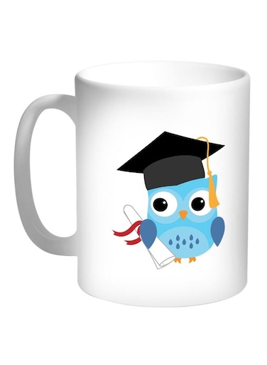 Owl Printed Coffee Mug White/Blue/Black