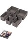 6 Pcs Drawer Organizer for Clothing Foldable Underwear Drawer Organizer Fabric Closet Organizers and Storage Dresser Drawer Dividers for Clothes Socks Scarves Ties (Grey)