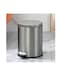 Stainless Steel Double Layer Dustbin with Pedal and Lid For Bathroom Kitchen,Silent Lidded Trash Bin,Fingerprint-Proof Modern Garbage Can,Round Bucket with Handle for Home Office (Grey, 8L)