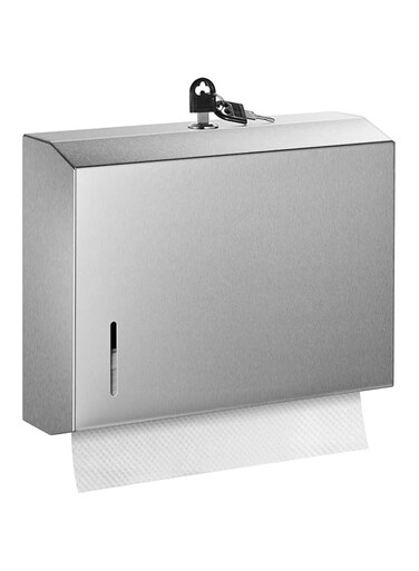 Gorlary Wall Mounte Commercial Paper Towel Dispensers, 10" L x 3" D x 9" H, Stainless Steel C-Fold Multifold Hand Paper Tissue Holder with Lock