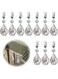 Glarks Tablecloth Weights Set, 10Pcs Metal Clip AB Crystal Glass Teardrop Prisms Pendant Tablecloth Weights for Picnic Tables Tablecloth Weights Heavy Outdoor (Lute)