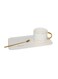 Cup And Saucer Set With Spoon White/Gold 25x13x8cm