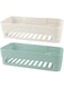 NALACAL Self Adhesive Bathroom Shelf, Wall Mounted Storage Organizer, No Drilling Shower Caddy, Kitchen Storage Basket, Rack Shelves for Bathroom &amp; Kitchen 2 Pcs (White+Green)