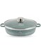 LIFE SMILE Shallow Pot with Lid   Non Stick Granite Coating Frying Pan   Oven Safe   100% PFOA FREE   Double Handle (28 CM (3.9 Liters), Green)