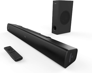 Creative Stage V2 2.1 Channel 160W Soundbar with Subwoofer, Clear Dialog and Surround by Sound Blaster, Bluetooth 5.0, TV ARC, Optical, and USB Audio,Adjustable Bass and Treble, for TV