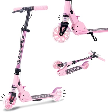 Aero 2 Wheel Kick Scooter For Kids Ages 5-7 Or 5-8 Or 6-10 Or 6-12 with Dynamic Lights, Scooters For Boys and Girls 6 Years and Up with Light Up Wheels and Deck