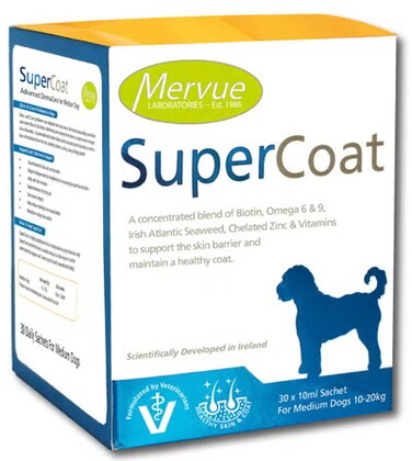 ميرفيو سوبر كوت أدفانسد ديرماكير دعم الجلد والمعطف للكلاب متوسطة الحجم  10 مل × 30 كيس يومي من ڤارماسي