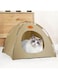 Pets Teepee, Dogs Tent Cat Bed House Cat and Dog Tents for Outdoor Outside Cat House Indoor Pet Play Kennel Tipi with Removable Washable Cushion Easy Assemble Portable (M)