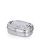 Stainless Steel Tiffin Lunch Box Rectangle 2 Compartments and Locking Clip Large