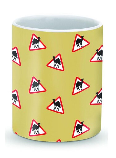 Premium Camel Signs Designer Mug Beige/Red/Black