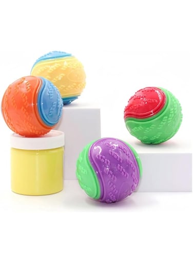 GWYAU Squeezing Dog Ball, TPR Training Toy Ball,2.6'' Soft Bouncy Fetch Balls for Big Medium Small Pets Interactive Play